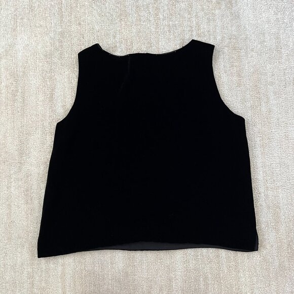 Eileen Fisher Black Silk Velvet Sleeveless Blouse Tank Top L - Picture 4 of 8